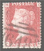 Great Britain Scott 33 Used Plate 80 - CH